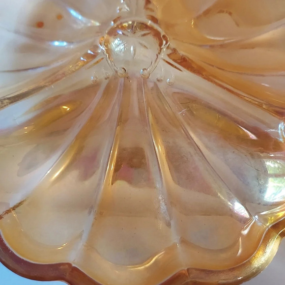 Vintage Jeanette Marigols Carnival Glass 3 Leaf Clover - Picture 5 of 12